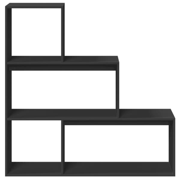 vidaXL bogreol/rumdeler 123x29x123 cm 3 niveauer konstrueret træ sort