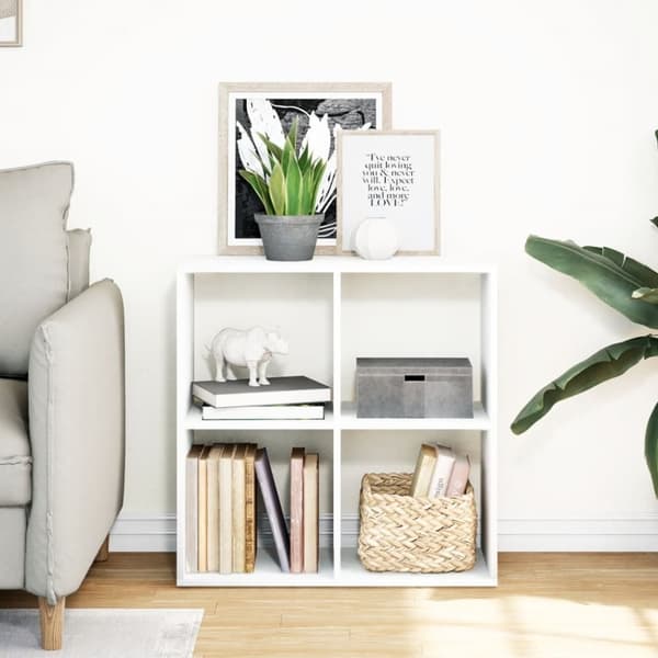 vidaXL Romdeler bokhylle hvit 69,5x29x69,5 cm konstruert tre