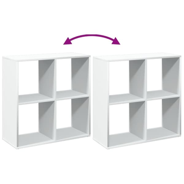 vidaXL Romdeler bokhylle hvit 69,5x29x69,5 cm konstruert tre
