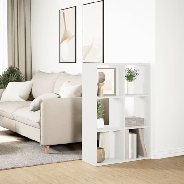 vidaXL bogreol/rumdeler 69,5x29x103,5 cm konstrueret træ hvid