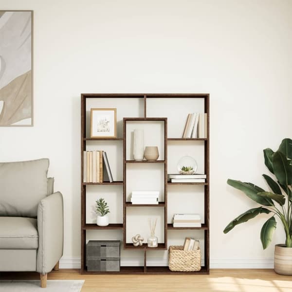 vidaXL bogreol 102x29x143 cm konstrueret træ brun egetræ