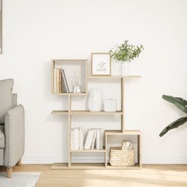 vidaXL Huoneenjakaja/kirjahylly Sonoma-tammi 92x29x112 cm tekninen puu