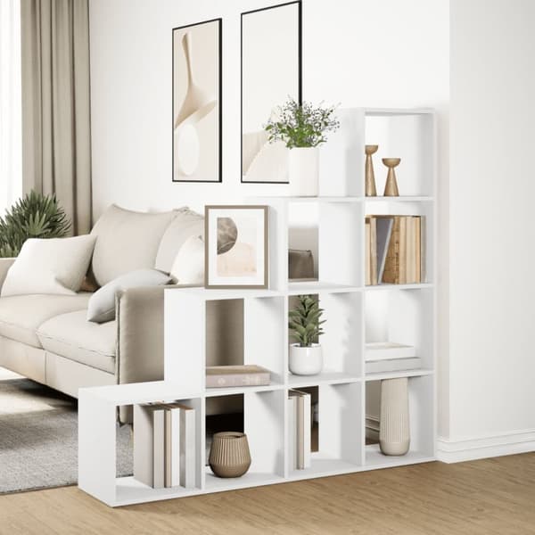 vidaXL Bokhylla/Rumsavdelare 4 hyllor 131,5x29x131,5cm konstruerat trä