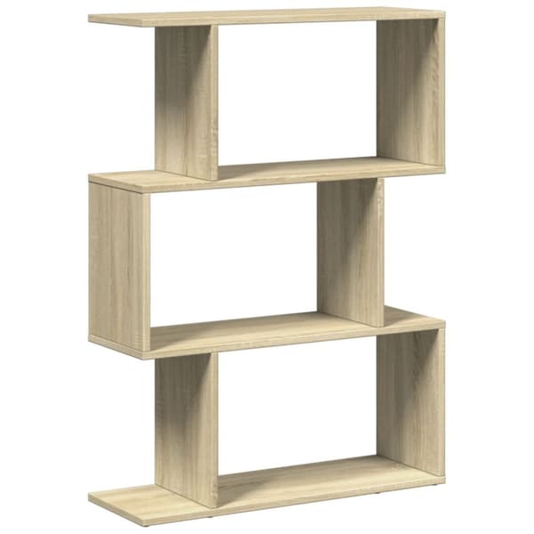 vidaXL Romdeler bokhylle 3 lag sonoma eik 70x24x97 cm konstruert tre