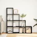 Miniatyrbillede 4 af 11: vidaXL bogreol/rumdeler 131,5x29x131,5 cm konstrueret træ sort