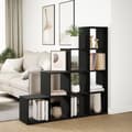 Miniatyrbillede 5 af 11: vidaXL bogreol/rumdeler 131,5x29x131,5 cm konstrueret træ sort