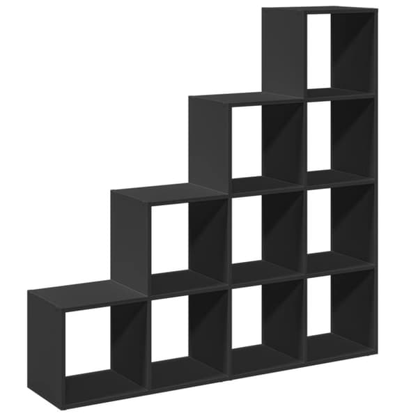 vidaXL bogreol/rumdeler 131,5x29x131,5 cm konstrueret træ sort