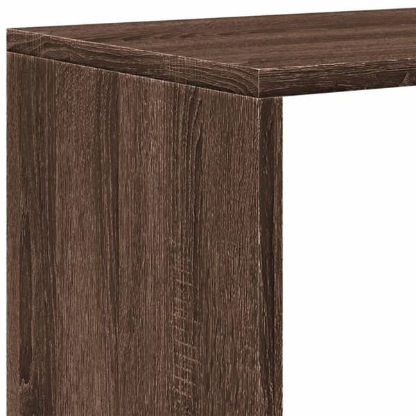 vidaXL bogreol/rumdeler 123x29x123cm 3niveauer konstrueret træ brun eg