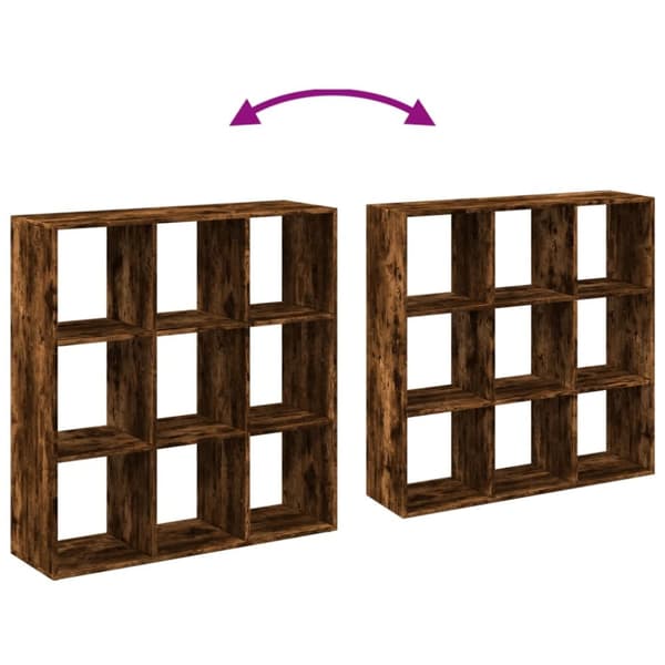 vidaXL Romdeler bokhylle røkt eik 102x29x103,5 cm konstruert tre