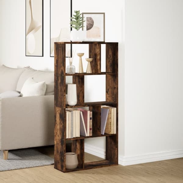 vidaXL Bokhylle røkt eik 60x20x120 cm konstruert tre