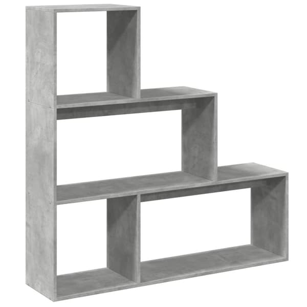 vidaXL bogreol/rumdeler 123x29x123 cm konstrueret træ betongrå
