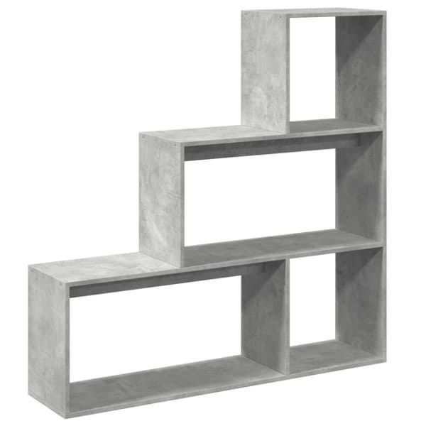 vidaXL bogreol/rumdeler 123x29x123 cm konstrueret træ betongrå