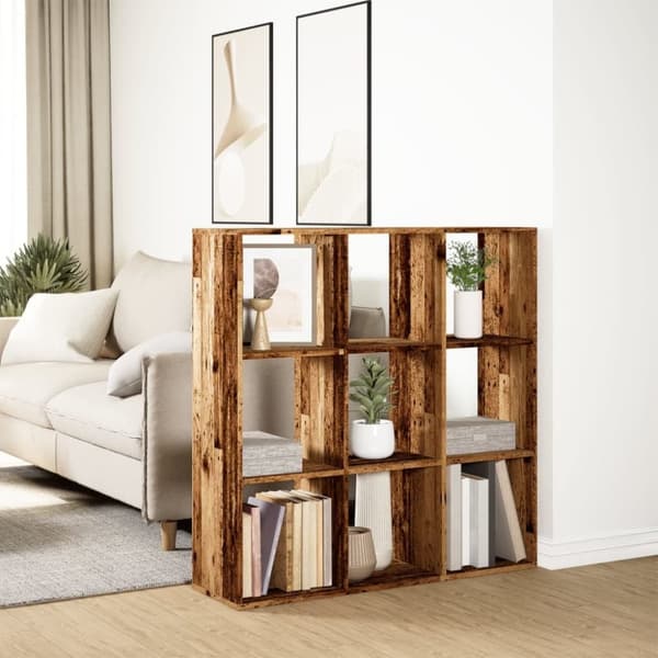 vidaXL Huoneenjakaja/kirjahylly vanha puu 102x29x103,5 cm tekninen puu