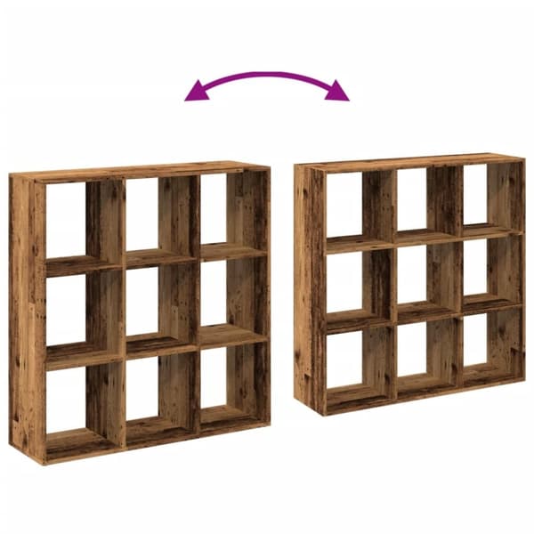 vidaXL Huoneenjakaja/kirjahylly vanha puu 102x29x103,5 cm tekninen puu