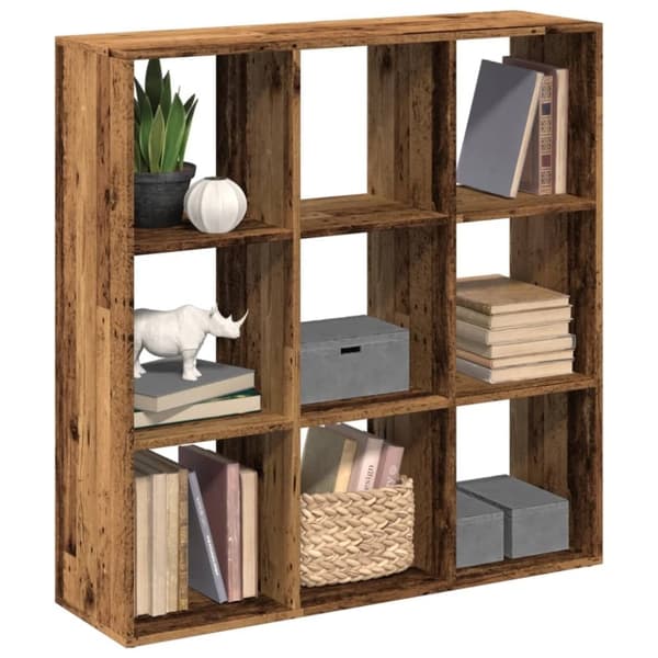 vidaXL Huoneenjakaja/kirjahylly vanha puu 102x29x103,5 cm tekninen puu