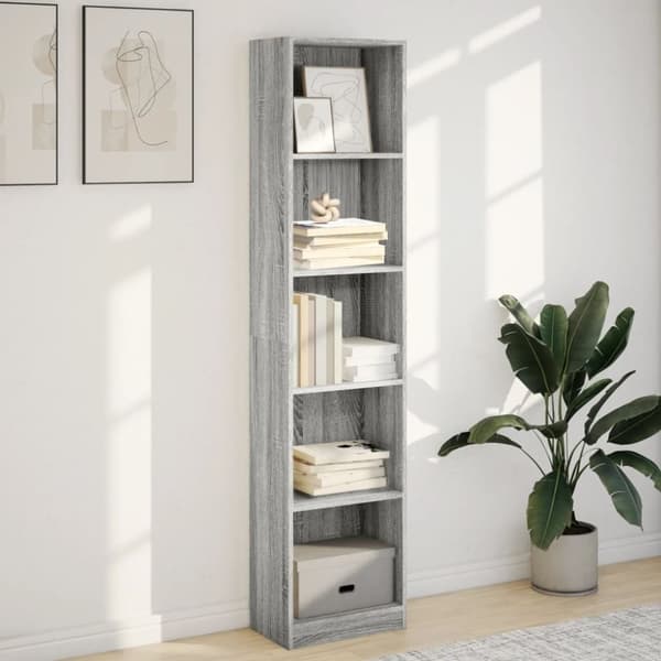 vidaXL bogreol 40x24x176 cm konstrueret træ grå sonoma-eg
