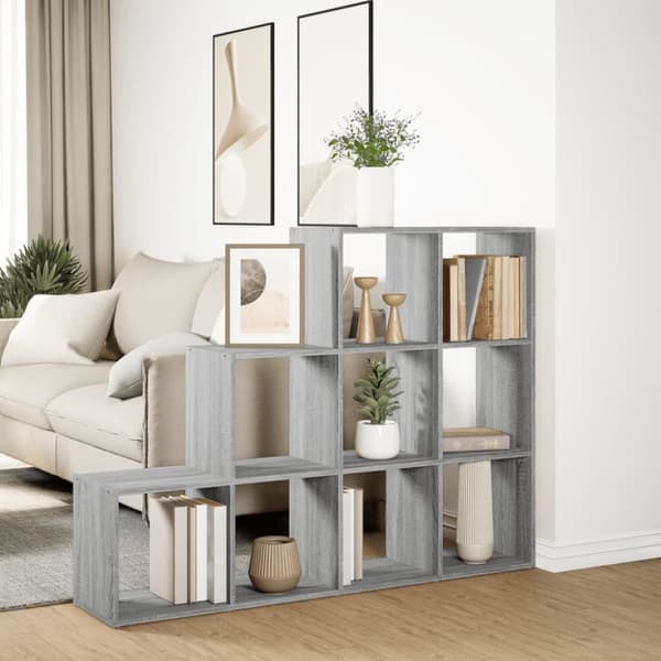 vidaXL bogreol/rumdeler 137,5x29x103,5 konstrueret træ grå sonoma-eg