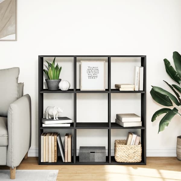 vidaXL bogreol/rumdeler 102x29x103,5 cm konstrueret træ sort