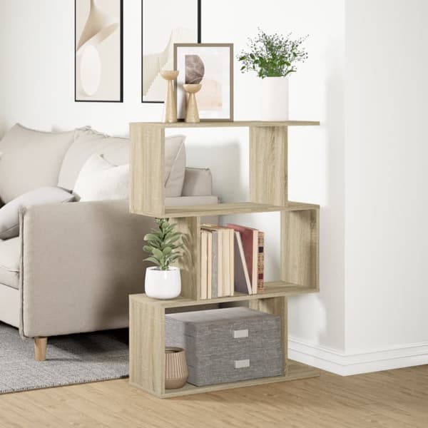 vidaXL Huoneenjakaja 3 tasoa Sonoma-tammi 70x24x97 cm tekninen puu
