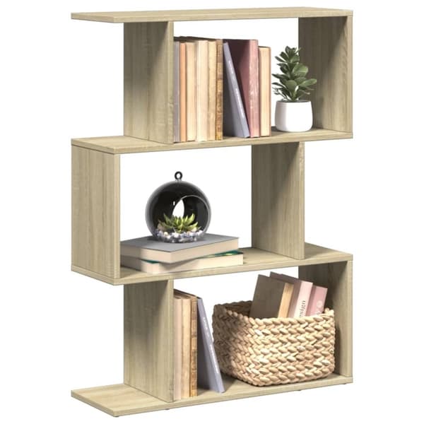 vidaXL Huoneenjakaja 3 tasoa Sonoma-tammi 70x24x97 cm tekninen puu
