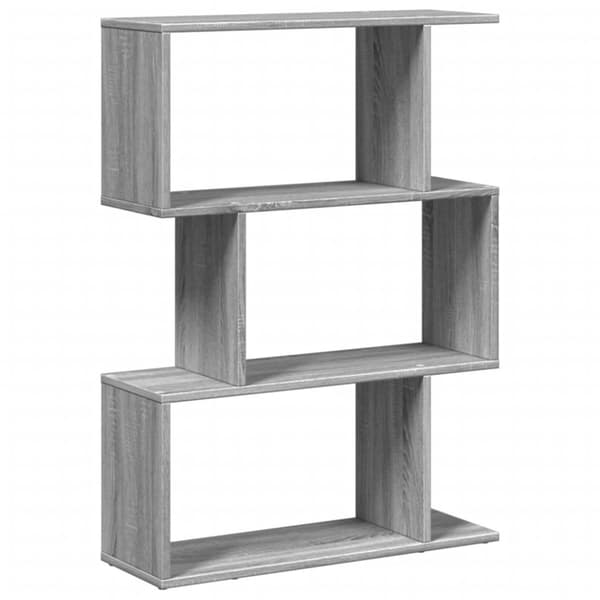 vidaXL Huoneenjakaja 3 tasoa harmaa Sonoma 70x24x97 cm tekninen puu