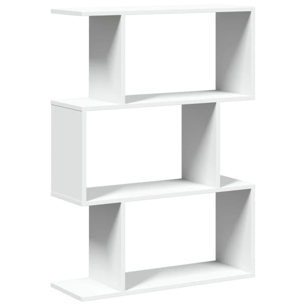 vidaXL Romdeler bokhylle 3 etasjer hvit 70x24x97 cm konstruert tre