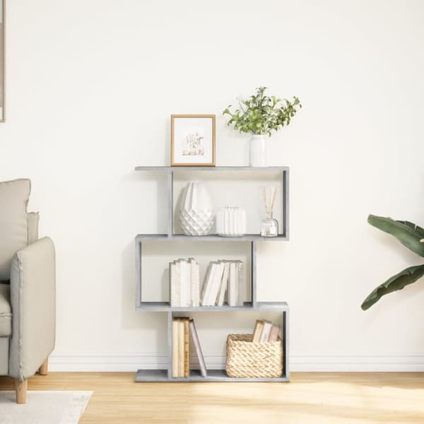 vidaXL bogreol/rumdeler 70x24x97 cm 3niveauer konstrueret træ betongrå
