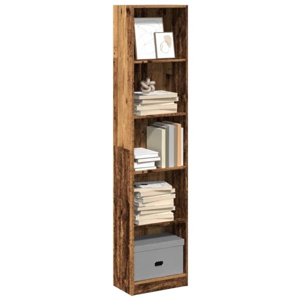 vidaXL bogreol 40x24x176 cm konstrueret træ antikt træ