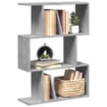Miniatyrbilde 2 av 11: vidaXL Romdeler bokhylle 3 lag betonggrå 70x24x97 cm konstruert tre