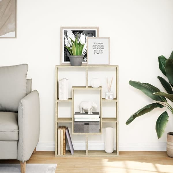vidaXL Bokhylle sonoma eik 63x20x90 cm konstruert tre