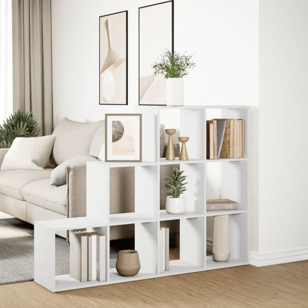 vidaXL bogreol/rumdeler 137,5x29x103,5 cm konstrueret træ hvid
