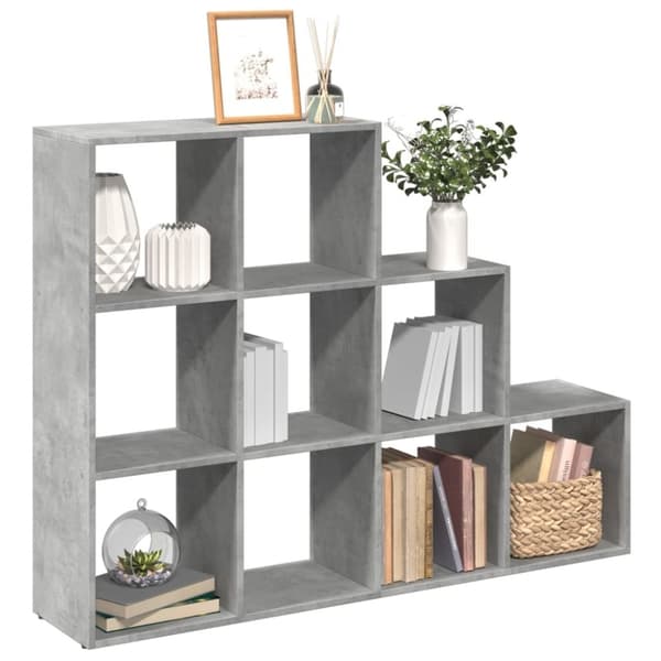 vidaXL bogreol/rumdeler 137,5x29x103,5 cm konstrueret træ betongrå