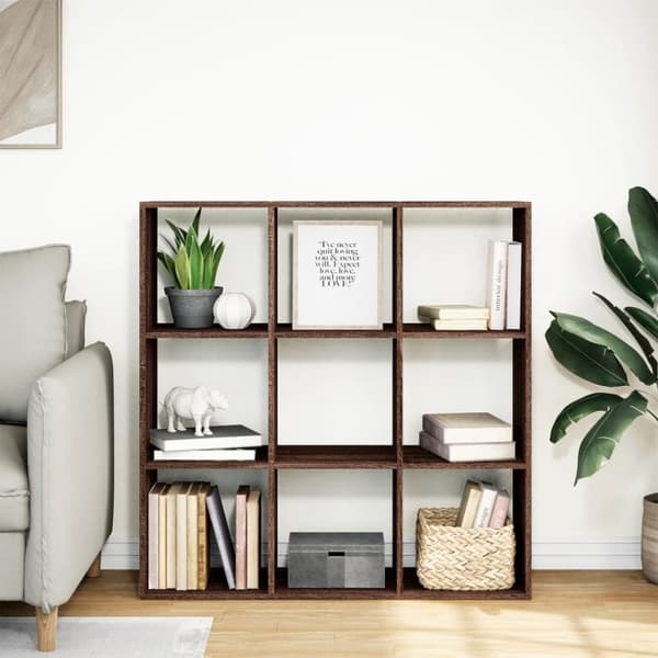 vidaXL bogreol/rumdeler 102x29x103,5 cm konstrueret træ brun egetræ