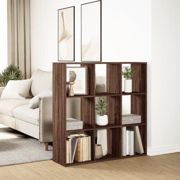 vidaXL bogreol/rumdeler 102x29x103,5 cm konstrueret træ brun egetræ