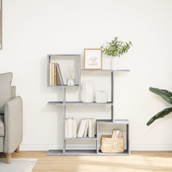 vidaXL Romdeler bokhylle betonggrå 92x29x112 cm konstruert tre