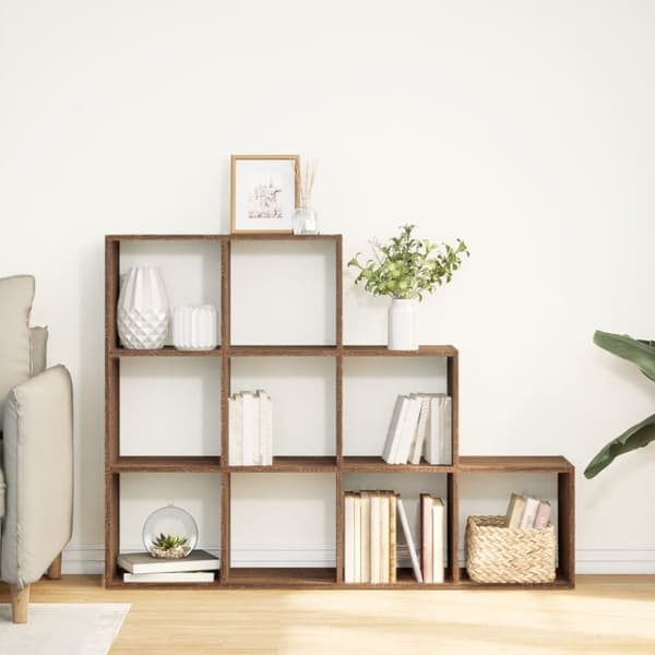 vidaXL bogreol/rumdeler 137,5x29x103,5 cm konstrueret træ brun eg