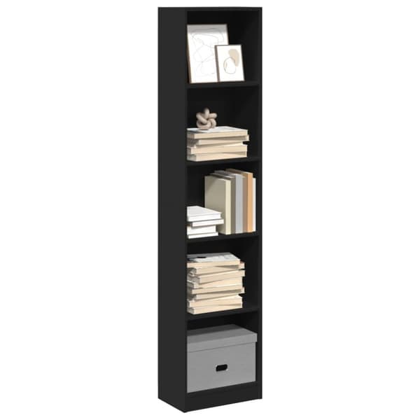 vidaXL bogreol 40x24x176 cm konstrueret træ sort