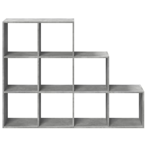 vidaXL Bokhylle 3 etasjer betonggrå 137,5x29x103,5 cm konstruert tre