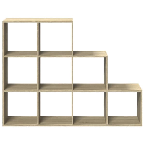 vidaXL Bokhylle 3 etasjer sonoma eik 137,5x29x103,5 cm konstruert tre