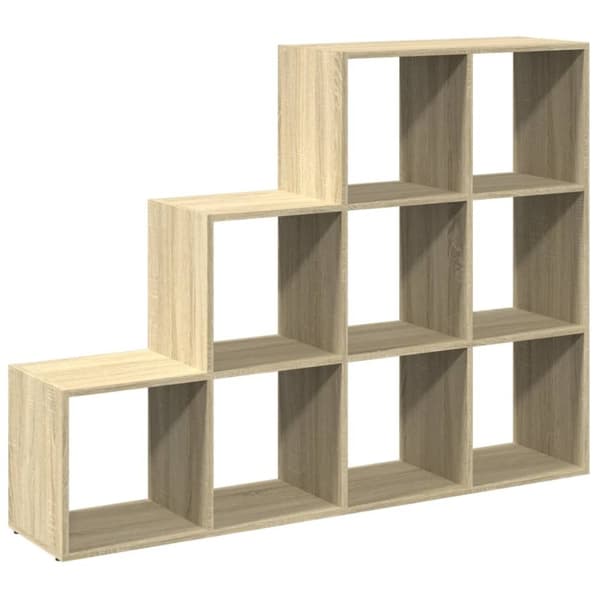 vidaXL Bokhylle 3 etasjer sonoma eik 137,5x29x103,5 cm konstruert tre