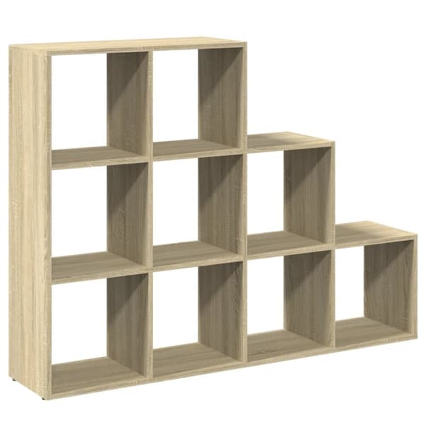 vidaXL Bokhylle 3 etasjer sonoma eik 137,5x29x103,5 cm konstruert tre
