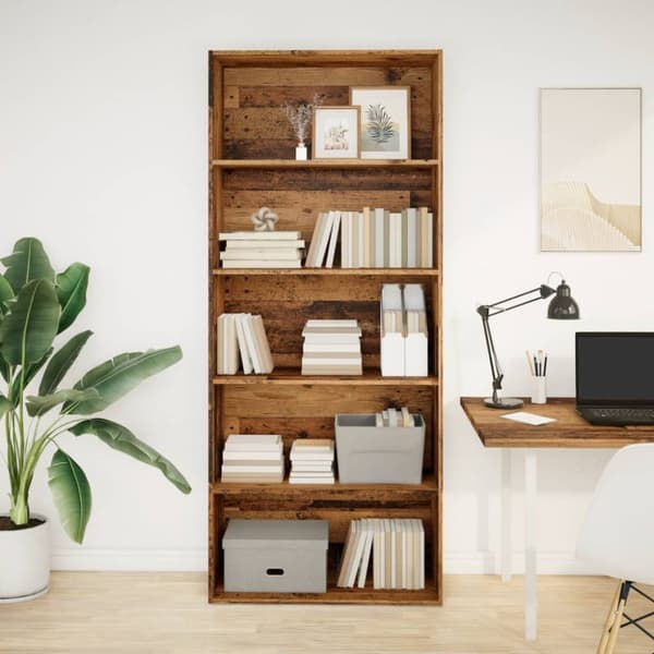 vidaXL Kirjahylly vanha puu 80x30x189 cm lastulevy