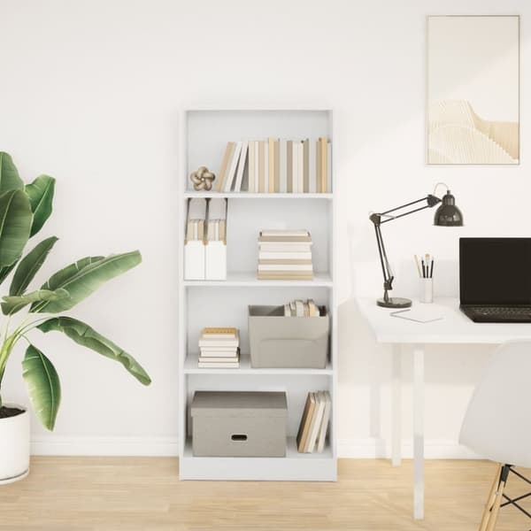 vidaXL bogreol 60x24x143 cm konstrueret træ hvid