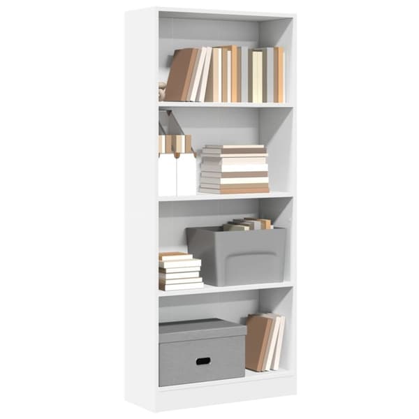 vidaXL bogreol 60x24x143 cm konstrueret træ hvid