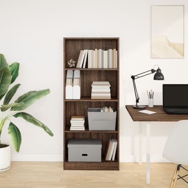 vidaXL bogreol 60x24x143 cm konstrueret træ brun egetræsfarve