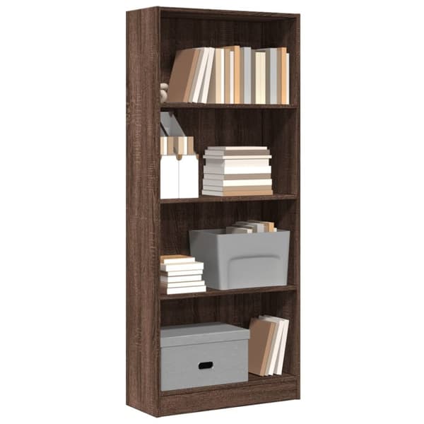 vidaXL bogreol 60x24x143 cm konstrueret træ brun egetræsfarve