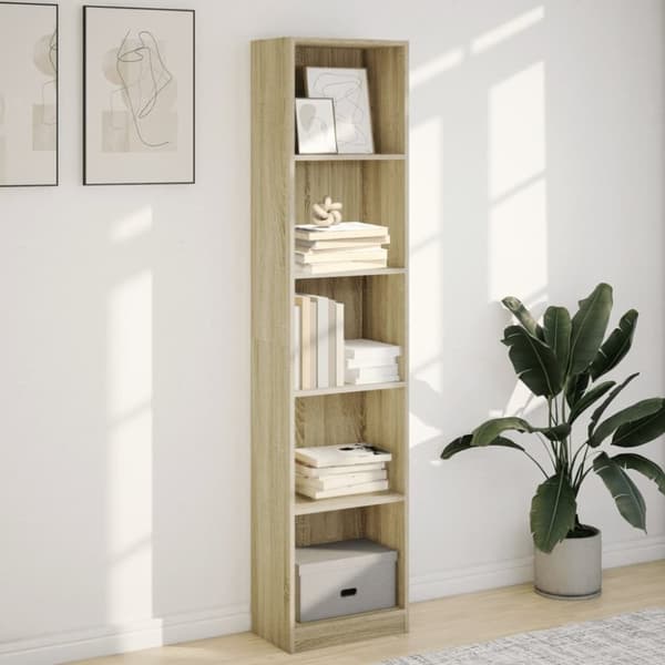 vidaXL Bokhylle sonoma eik 40x24x176 cm konstruert tre