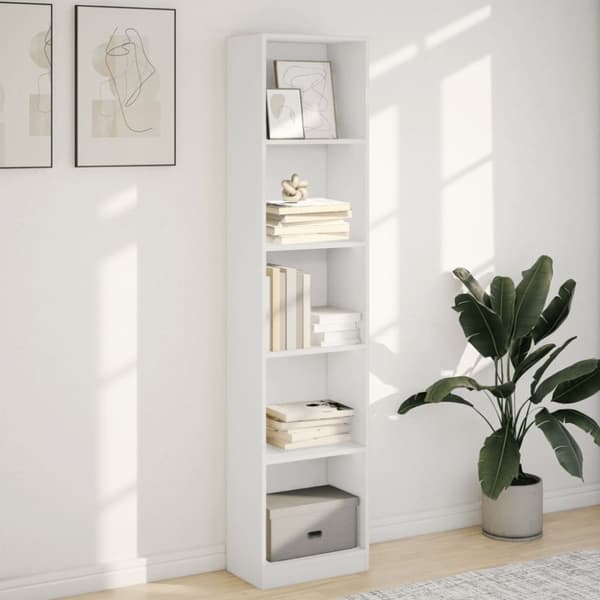 vidaXL Bokhylle hvit 40x24x176 cm konstruert tre