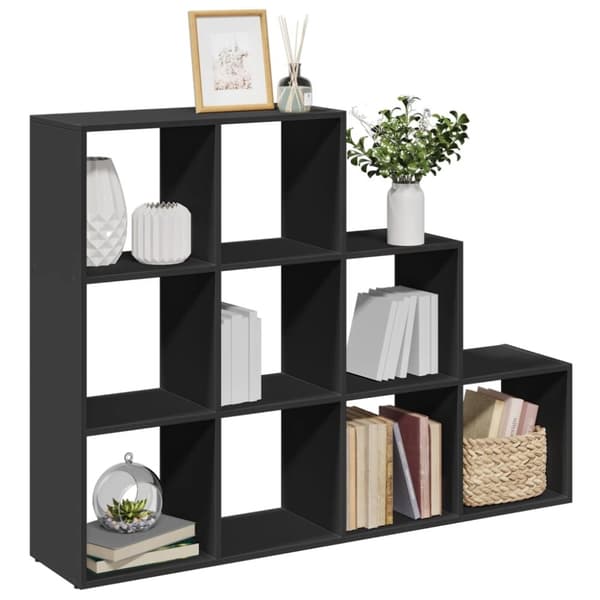 vidaXL bogreol/rumdeler 137,5x29x103,5 cm konstrueret træ sort