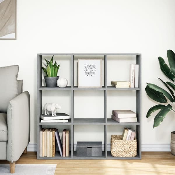 vidaXL bogreol/rumdeler 102x29x103,5 cm konstrueret træ betongrå